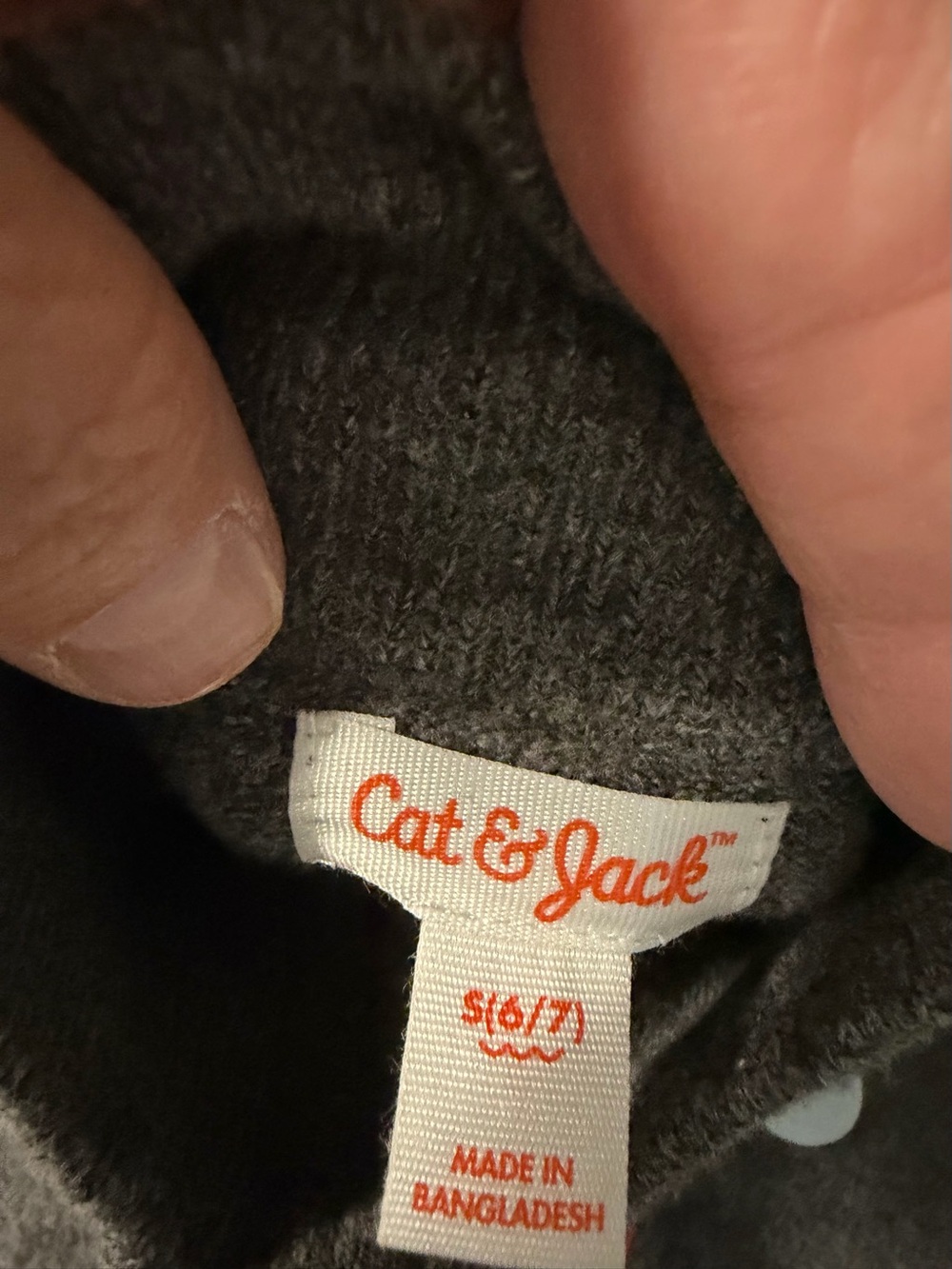 Cat & Jack Gray Knit half zip top size small 6/7 nwt